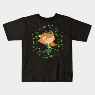 Saint Patricks Day Leprechaun Shamrock Luck Gift Kids T-Shirt